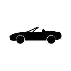 Obraz premium Black and white silhouette image of a sporty convertible car isolated
