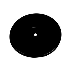 Abstract black vinyl record illustration on white background for design element