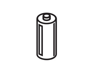 Rechargeable AA Battery Icon in Stylish Minimal Vector Line Art