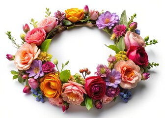 Vibrant floral crown with intricate details