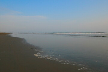 Indian Ocean beach in Bangladesh. The longest beach in the world is the city of Cox's Bazaar