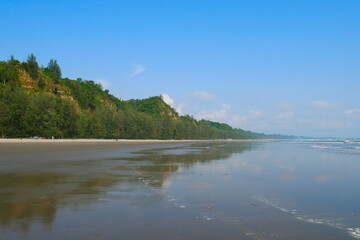 Indian Ocean beach in Bangladesh. The longest beach in the world is the city of Cox's Bazaar