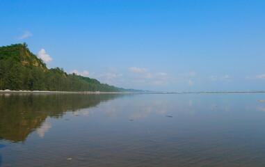 Indian Ocean beach in Bangladesh. The longest beach in the world is the city of Cox's Bazaar