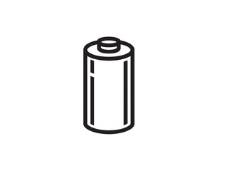 Sleek Technical Illustration of a Modern AAA Rechargeable Battery Icon