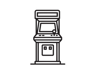 Retro Arcade Machine Icon in Stylish Minimal Line Art Design