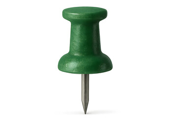 Green push pin with metallic tip, isolated on transparent background, detailed texture, perfect lighting, stock photo PNG aesthetic, crisp edge