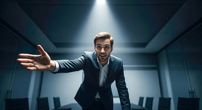 Charismatic Leader in the Spotlight: Inspiring Confidence