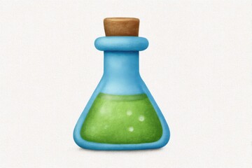 Colorful laboratory flask filled with green liquid representing scientific experimentation showcasing innovation creativity and discovery in educational research environments