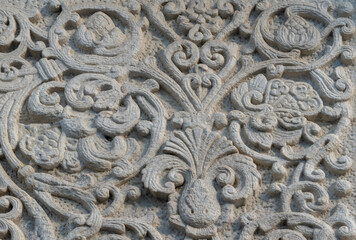 An ornamental pattern decorates the wall of a building, Nizhny Novgorod, Russia