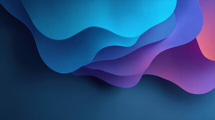 Abstract Background with Layered Wavy Shapes in Shades of Blue, Purple, and Pink, Creating a Modern and Dynamic Visual Effect, Suitable for Wallpapers, Presentations, and Graphic Design Projects