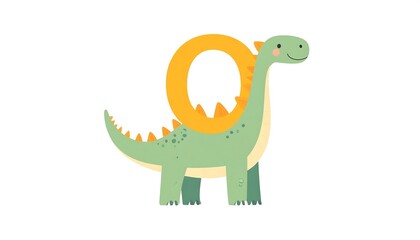 Fototapeta premium Cute dinosaur letter O (1)