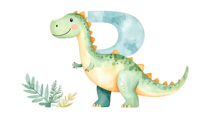 Cute dinosaur letter R illustration (1)