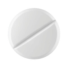 white round pill tablet isolated on white, Represents treatment for illness and wellness improvement. clipart