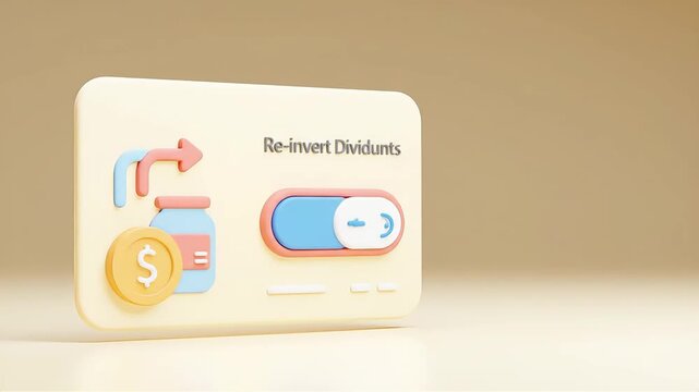 3D Reinvest Dividends Concept with Financial Growth Elements.