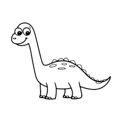 Cute cartoon dinosaur in a playful pose with a friendly expression on a white background