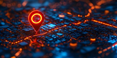 GPS tech, map pin, AI delivery art.