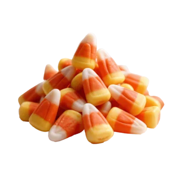 Retro Halloween candy corn collection isolated on transparent background
