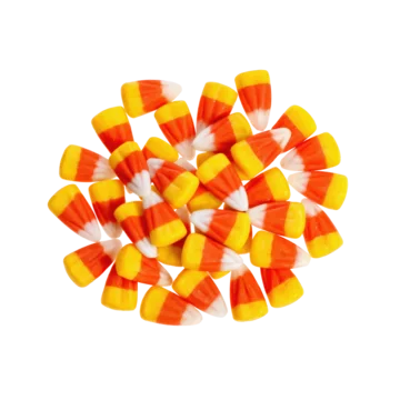 Halloween candy corn group isolated food element on transparent background