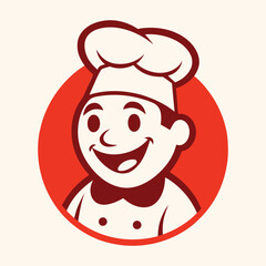 Retro Diner Chef Mascot Smiling Cartoon Vector