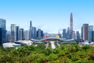 Naklejka premium Skyscrapers in the city of technology, China is Shenzhen.