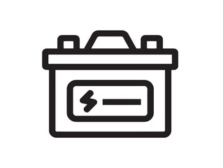 Creative Car Battery Icon With Bold Geometric Line Detailing