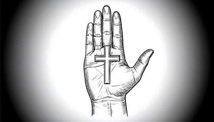 Obraz premium Hand with a cross