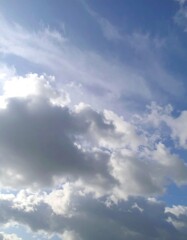 Fototapeta premium Fluffy clouds on a bright blue sky