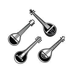 Sarod Silhouette Vector Art-Design and Bundle Set