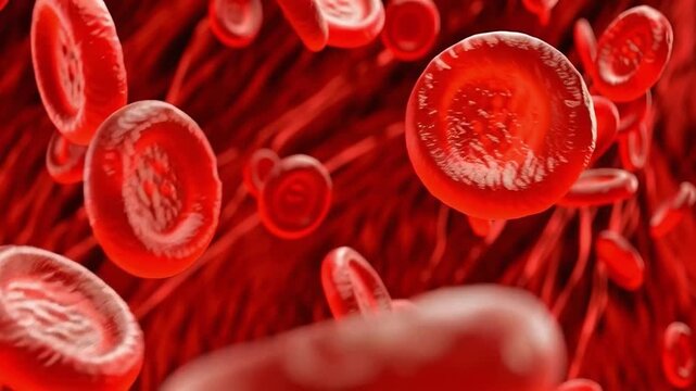 Macro Red Blood Cells Closeup