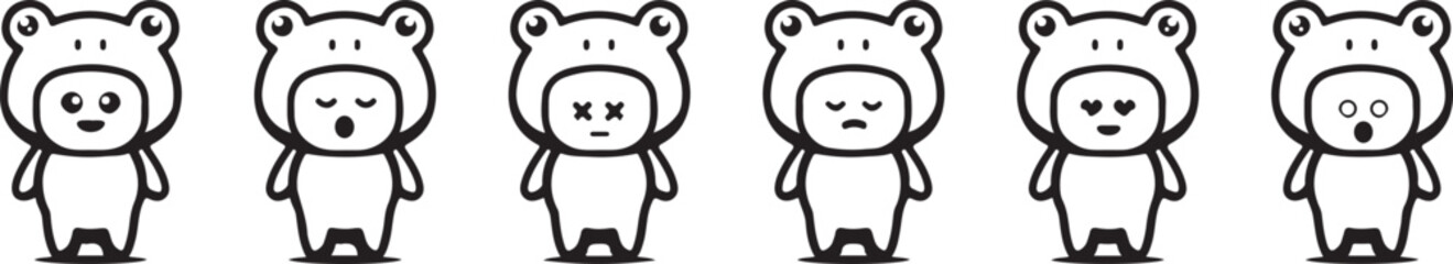 Bear Mascot Vector – Cartoon Animal, Wildlife, Forest, Cute Character, Funny Animal, Kawaii, Illustration, Vector Design, Mascot Art, Children Cartoon, Minimal Drawing, Nature, Zoo Animal, Character C