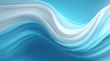 Fototapeta premium Elegant Abstract Background with Flowing Blue and White Waves, Modern Artistic Design, Smooth Gradient Texture, Serene and Calming Visual, Perfect for Digital Art and Creative Projects