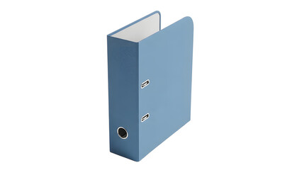 Isolated blue lever arch file binder for office document organization and storage on white background 3d on transparent background