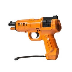 Orange toy gun isolated on transparent background