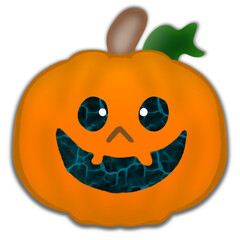 Cute Halloween Pumpkin with Water Eyes