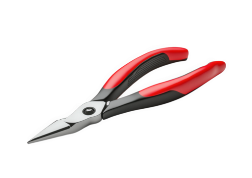 Red and black pliers tool isolated on transparent background
