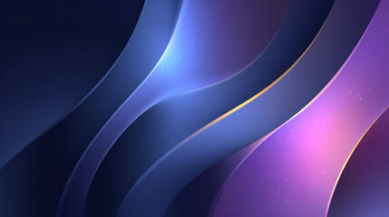 Obraz premium Abstract Background with Wavy Layers in Shades of Blue and Purple, Golden Highlights, and Subtle Sparkle Effects, Creating a Modern and Elegant Design for Various Creative Projects