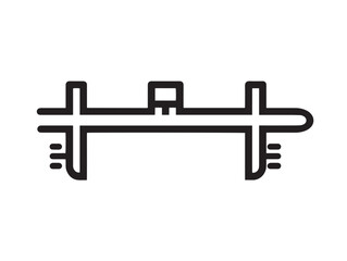 Modern Measurement Caliper Symbol in Crisp Line Art Illustration