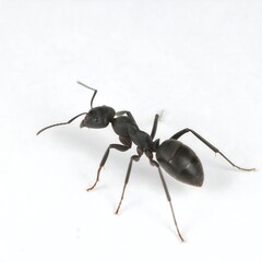 Black ant on white background