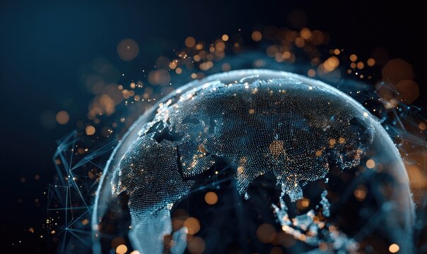 Global network connections visualized as a glowing Earth
