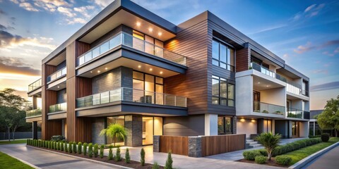 Obraz premium Modern Residential Building Exterior