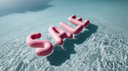 Glossy pink inflatable letters  sa decorative display