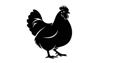 Minimalist Black Vector SVG Illustration of a Rooster in Flat Design Style