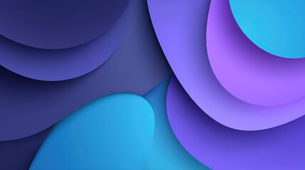Fototapeta premium Abstract Layered Background with Blue, Purple, and Violet Gradient Shapes, Modern Minimalist Design, 3D Paper Cut Effect, Contemporary Graphic Resource for Presentations and Creative Projects