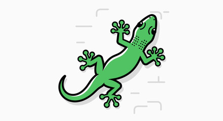 Vector SVG Illustration of Cartoon Lizard with Green Body Flat Design for Digital and Web Use
