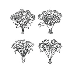 Decorative Flowers Silhouette Vector Art Design Pack