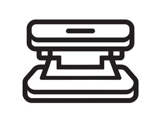 Minimalistic Document Scanner Icon in Clean Technical Vector Line Style