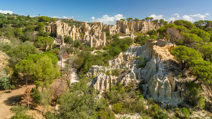 Fototapeta premium Les Orgues Ille sur Tet, geological site in Pyrenees Orientales, France