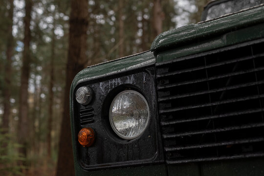 green off road car front detail