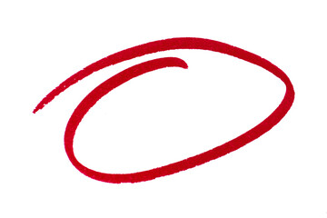 Round doodle drawn with red marker on transparent background, Sketchy pencil or marker hand drawn...