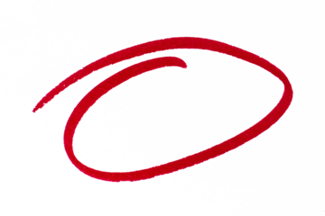 Round doodle drawn with red marker on transparent background, Sketchy pencil or marker hand drawn rough ellipse circles design elements in grunge style